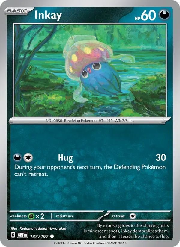 Inkay 137 card from Obsidian Flames