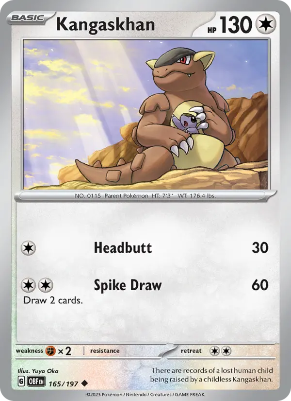 Kangaskhan 165 — Obsidian Flames 165, Normal finish