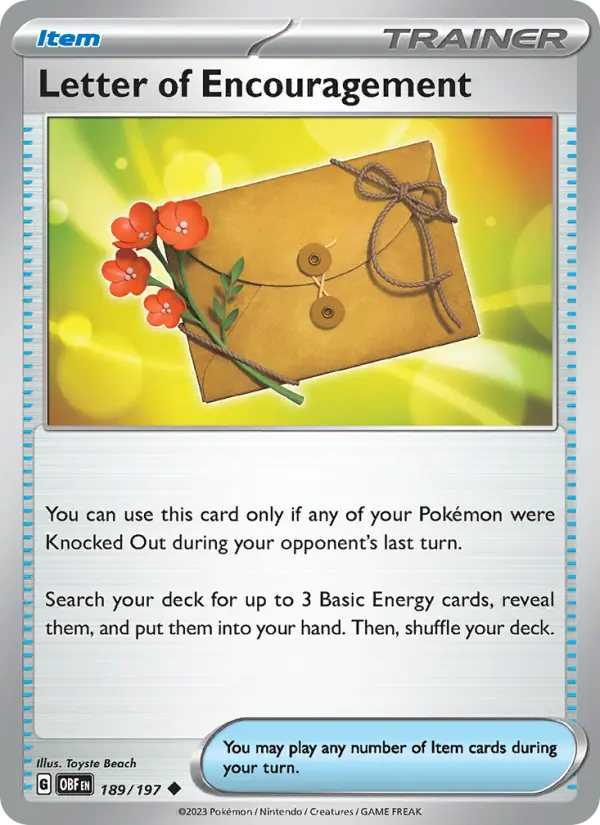 Letter of Encouragement 189 card from Obsidian Flames