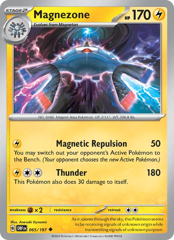 Magnezone 65 card from Obsidian Flames