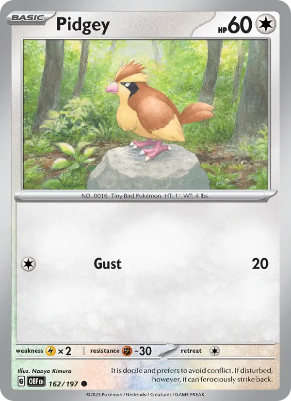 Pidgey 162 — Obsidian Flames 162, Normal finish