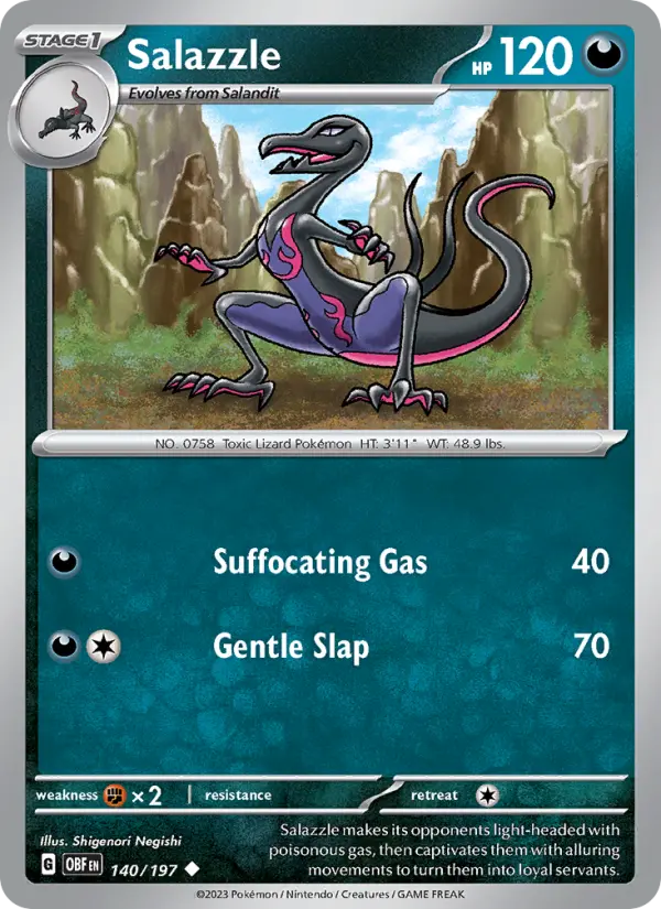 Salazzle 140 card from Obsidian Flames
