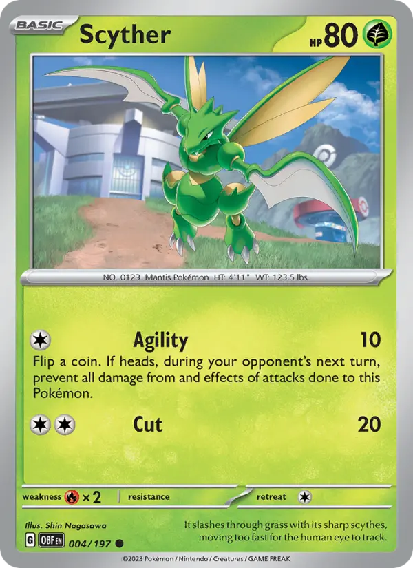 Scyther 4 card from Obsidian Flames