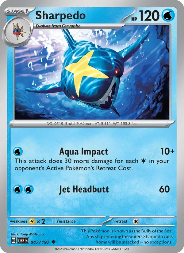 Sharpedo 47 — Obsidian Flames 47, Normal finish
