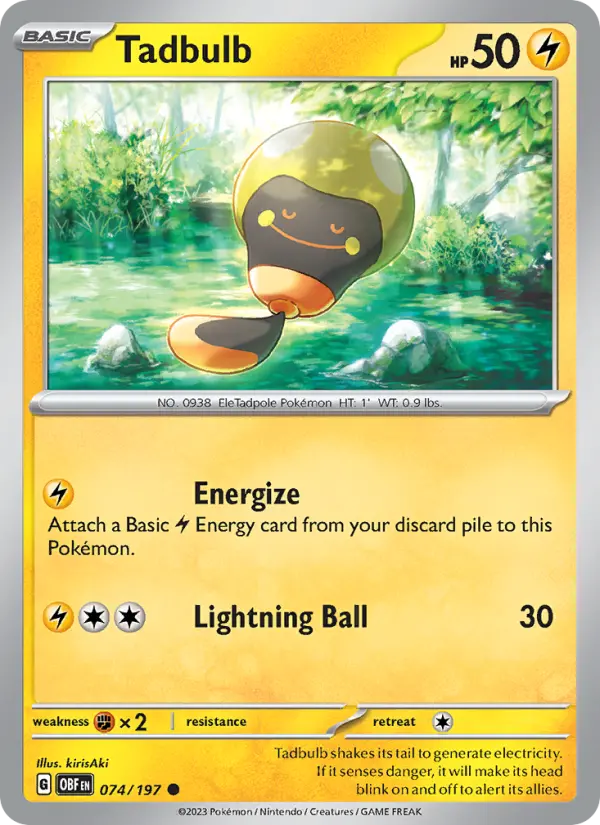 Tadbulb 74 card from Obsidian Flames