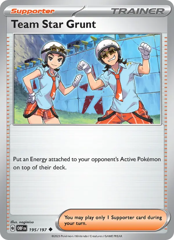 Team Star Grunt 195 card from Obsidian Flames