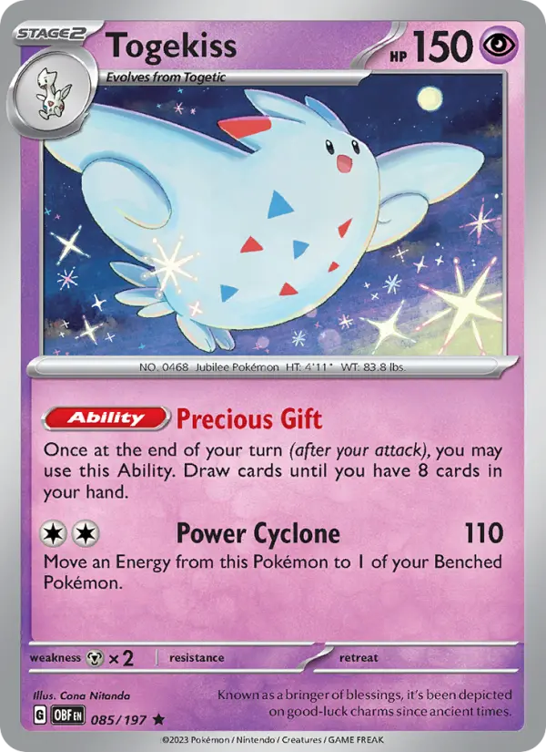 Togekiss 85 — Obsidian Flames 85, Holofoil finish
