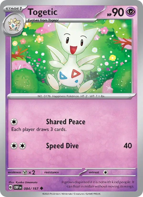 Togetic 84 card from Obsidian Flames