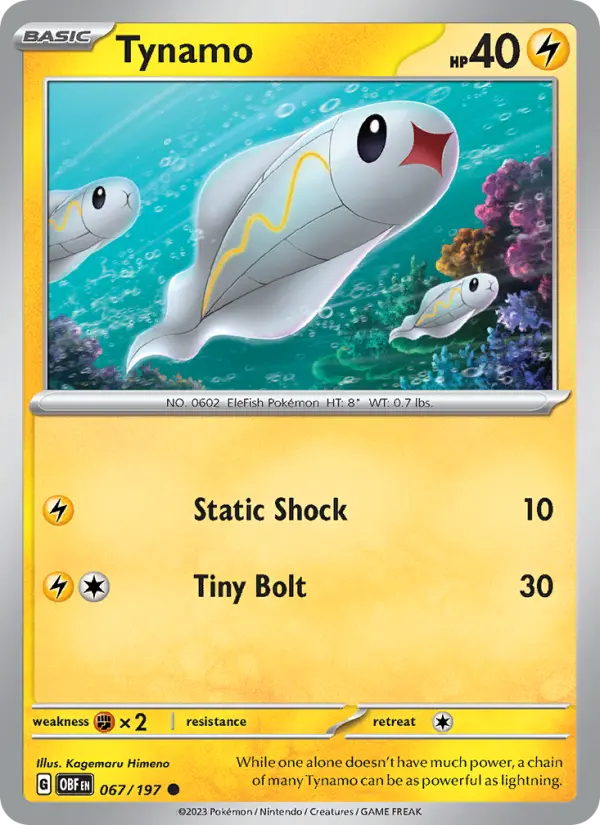 Tynamo 67 card from Obsidian Flames