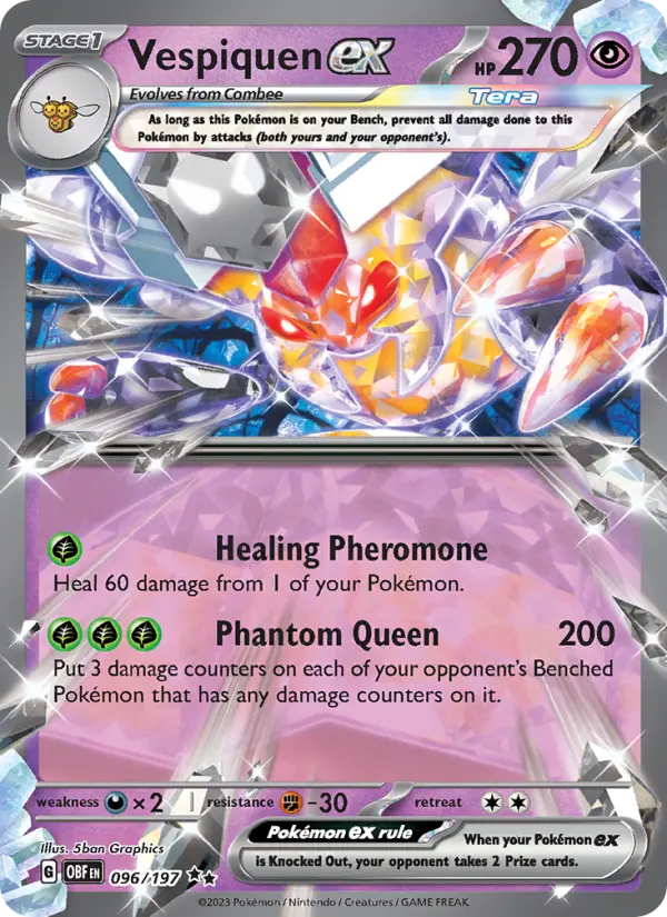 Vespiquen ex 96 card from Obsidian Flames
