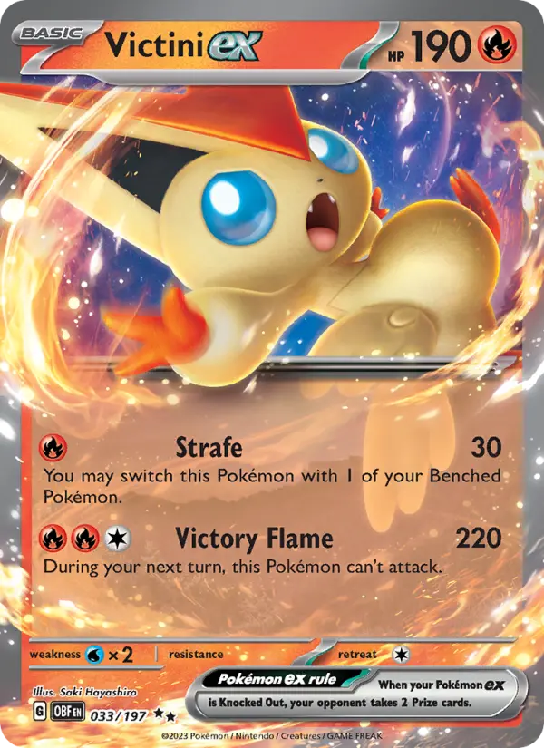 Victini ex 33 — Obsidian Flames 33, Holofoil finish