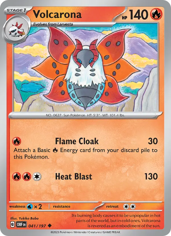 Volcarona 41 card from Obsidian Flames