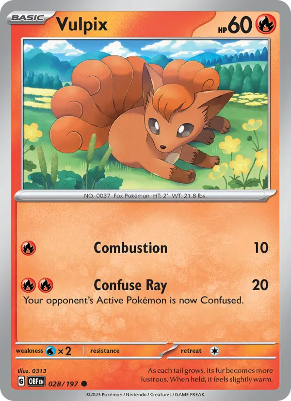 Vulpix 28 — Obsidian Flames 28, Normal finish