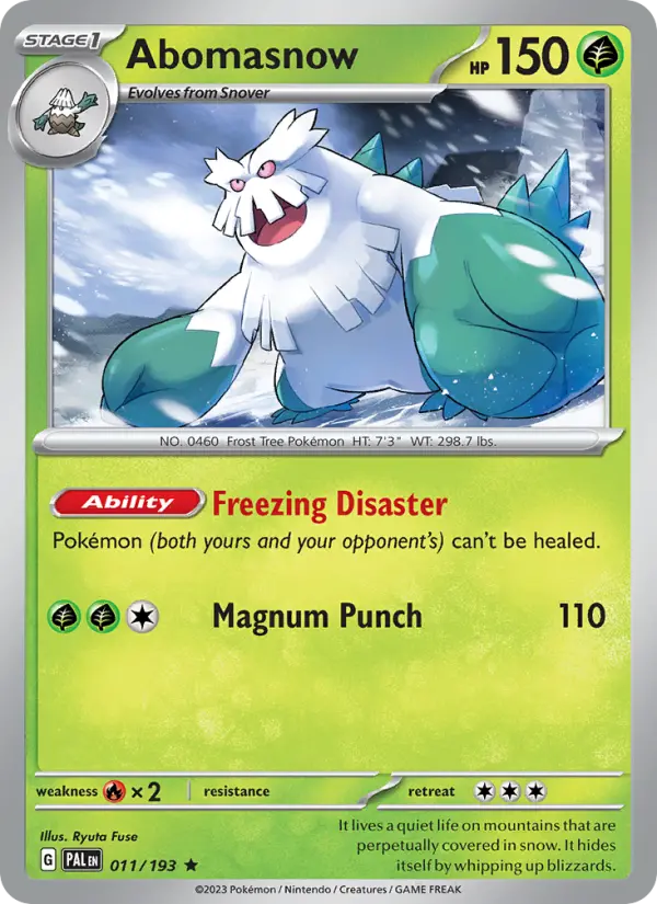 Abomasnow 11 card from Paldea Evolved