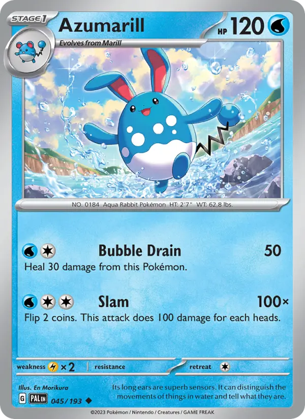 Azumarill 45 card from Paldea Evolved