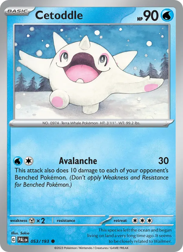 Cetoddle 53 card from Paldea Evolved