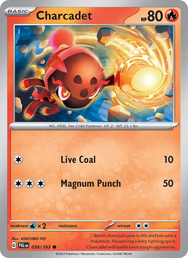 Charcadet 39 card from Paldea Evolved