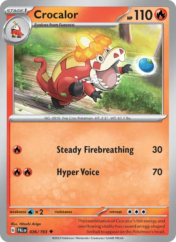 Crocalor 36 card from Paldea Evolved