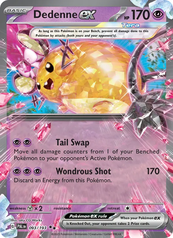 Dedenne ex 93 card from Paldea Evolved