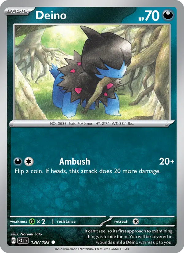Deino 138 — Paldea Evolved 138, Normal finish