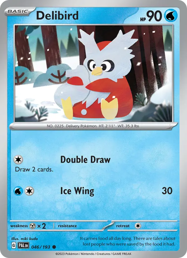 Delibird 46 card from Paldea Evolved