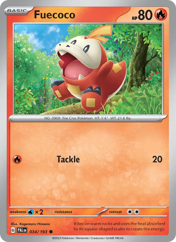 Fuecoco 34 card from Paldea Evolved