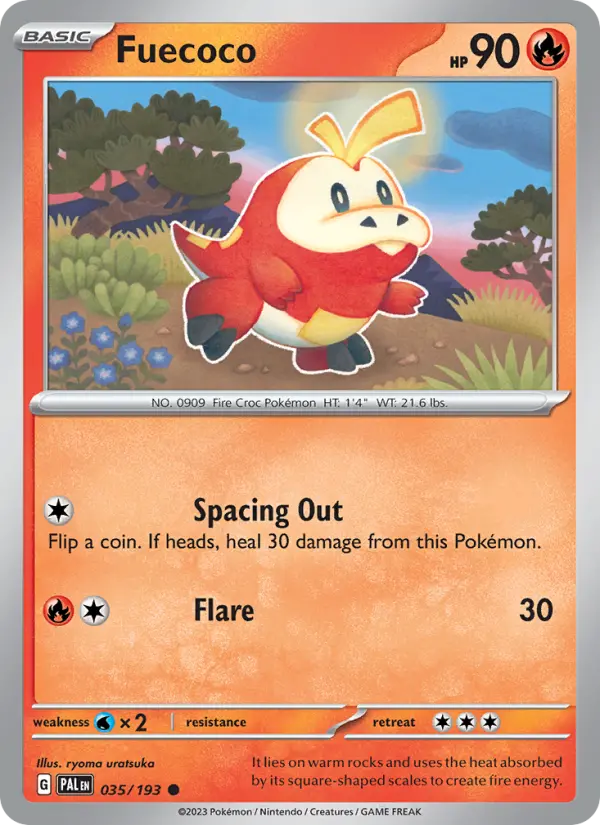 Fuecoco 35 card from Paldea Evolved