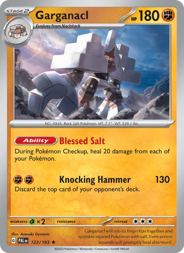 Garganacl 123 — Paldea Evolved 123, Holofoil finish