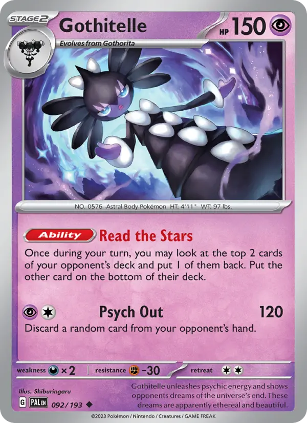 Gothitelle 92 card from Paldea Evolved