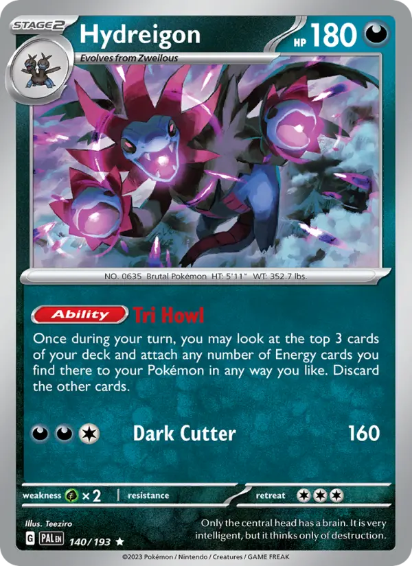 Hydreigon 140 — Paldea Evolved 140, Holofoil finish