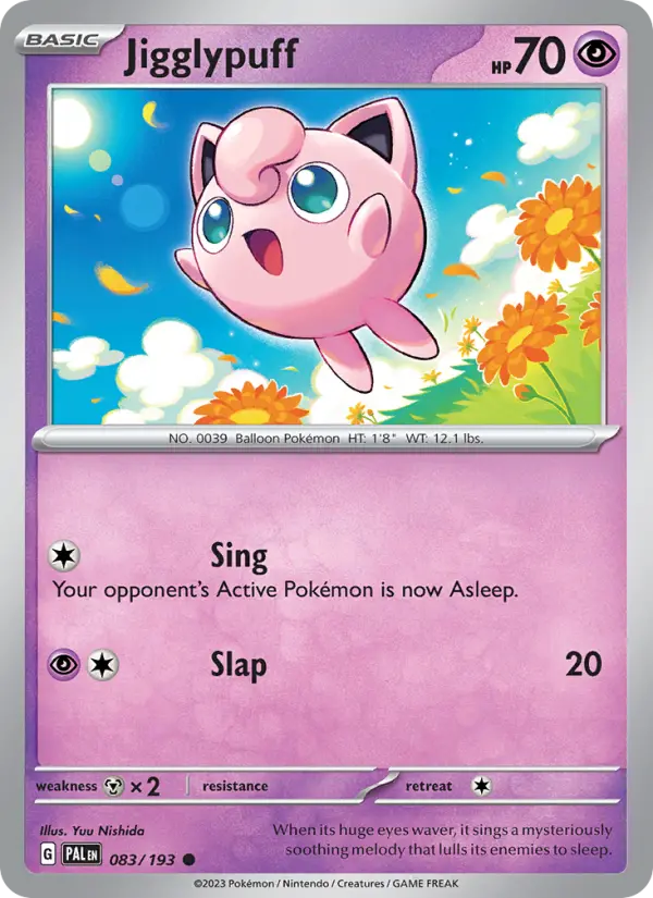 Jigglypuff 83 card from Paldea Evolved