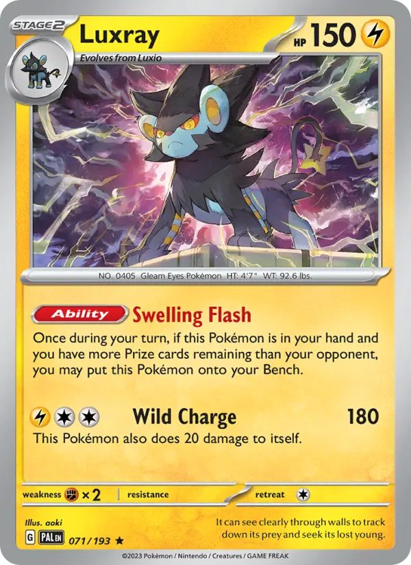 Luxray 71 — Paldea Evolved 71, Holofoil finish