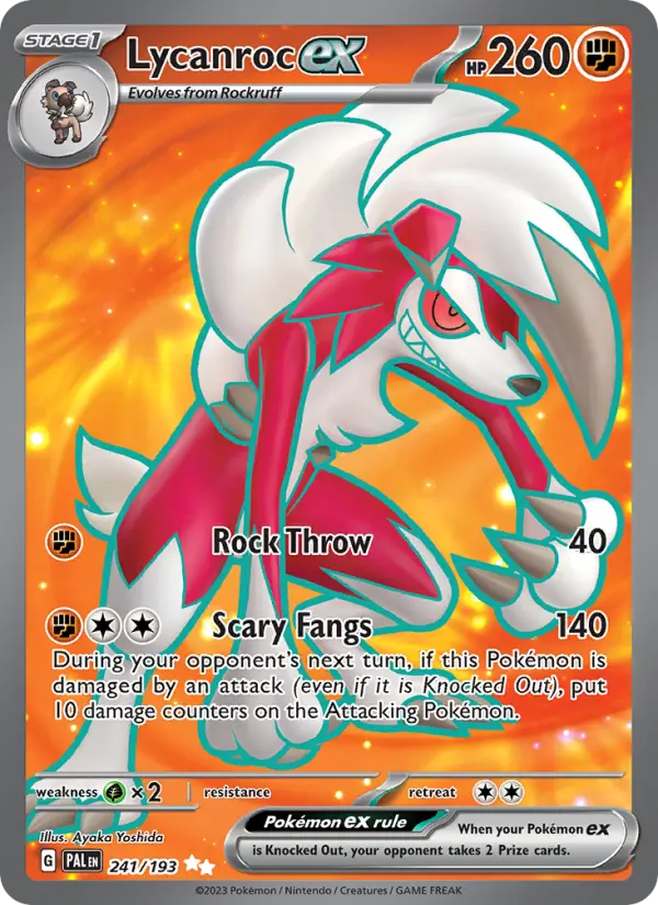 Lycanroc ex 241 — Paldea Evolved 241, Holofoil finish