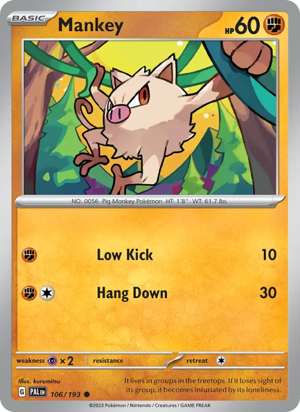 Mankey 106 — Paldea Evolved 106, Normal finish