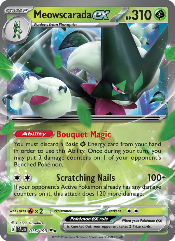 Meowscarada ex 15 card from Paldea Evolved