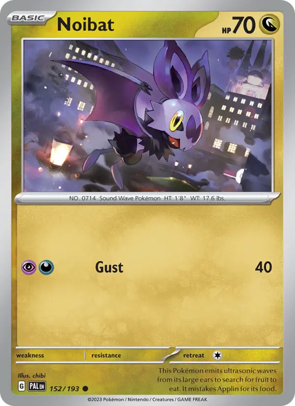 Noibat 152 card from Paldea Evolved