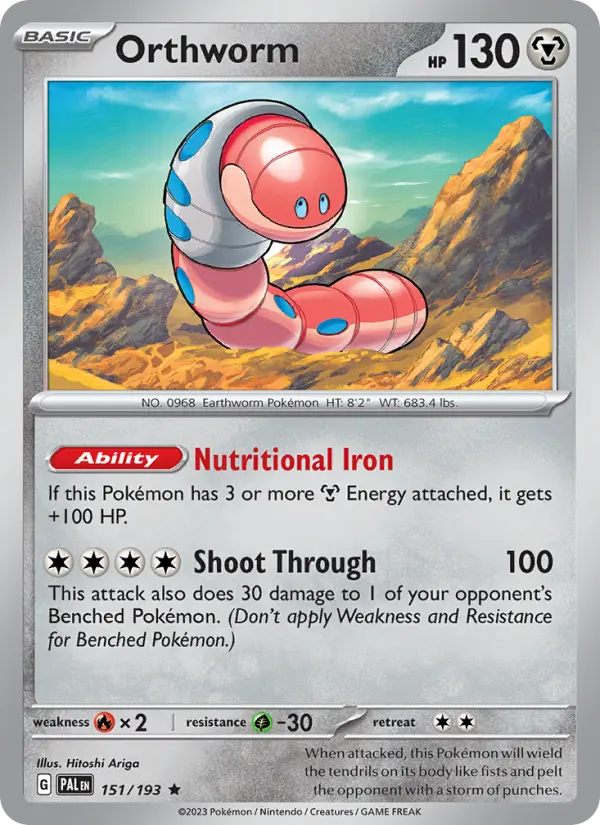 Orthworm 151 — Paldea Evolved 151, Holofoil finish
