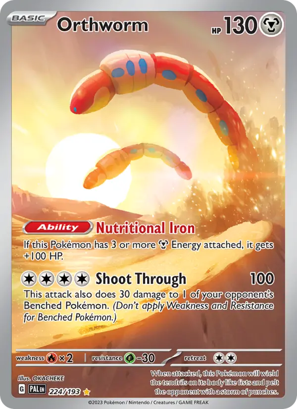 Orthworm 224 card from Paldea Evolved