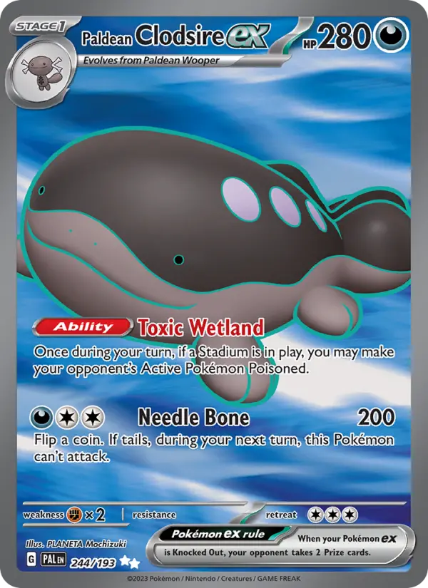 Paldean Clodsire ex 244 card from Paldea Evolved