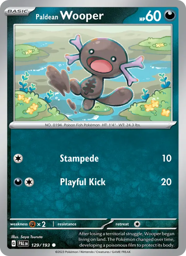 Paldean Wooper 129 card from Paldea Evolved