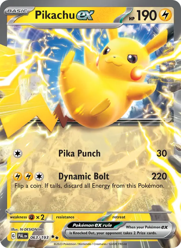 Pikachu ex 63 — Paldea Evolved 63, Holofoil finish