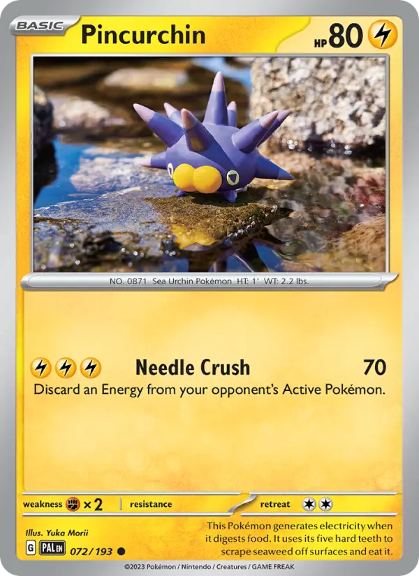Pincurchin 72 card from Paldea Evolved