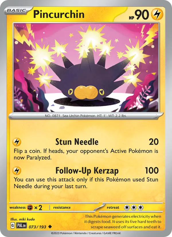 Pincurchin 73 card from Paldea Evolved