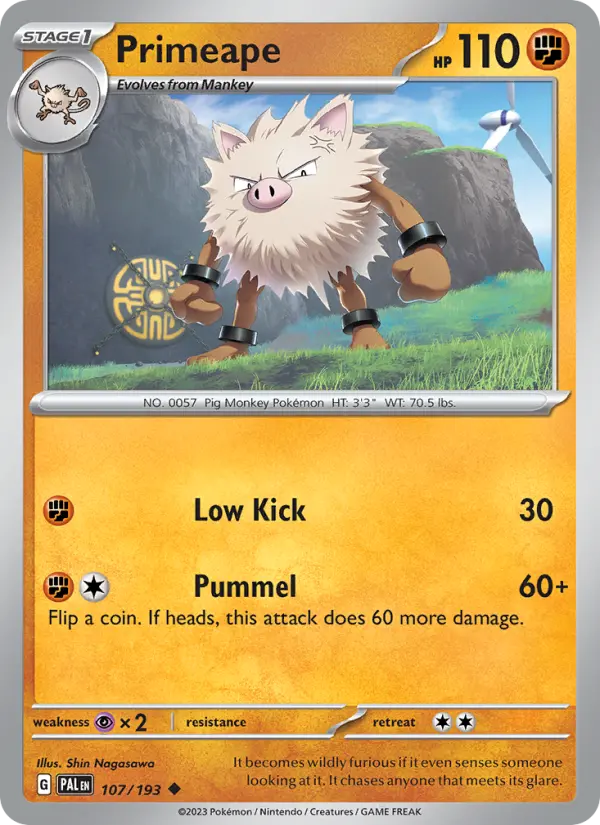 Primeape 107 — Paldea Evolved 107, Normal finish