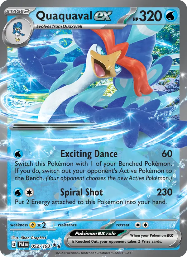 Quaquaval ex 52 card from Paldea Evolved