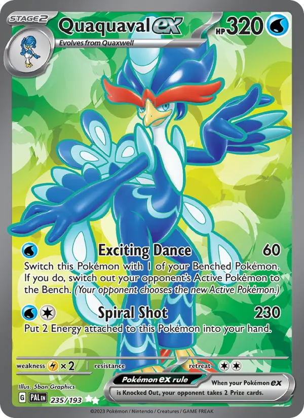 Quaquaval ex 235 card from Paldea Evolved