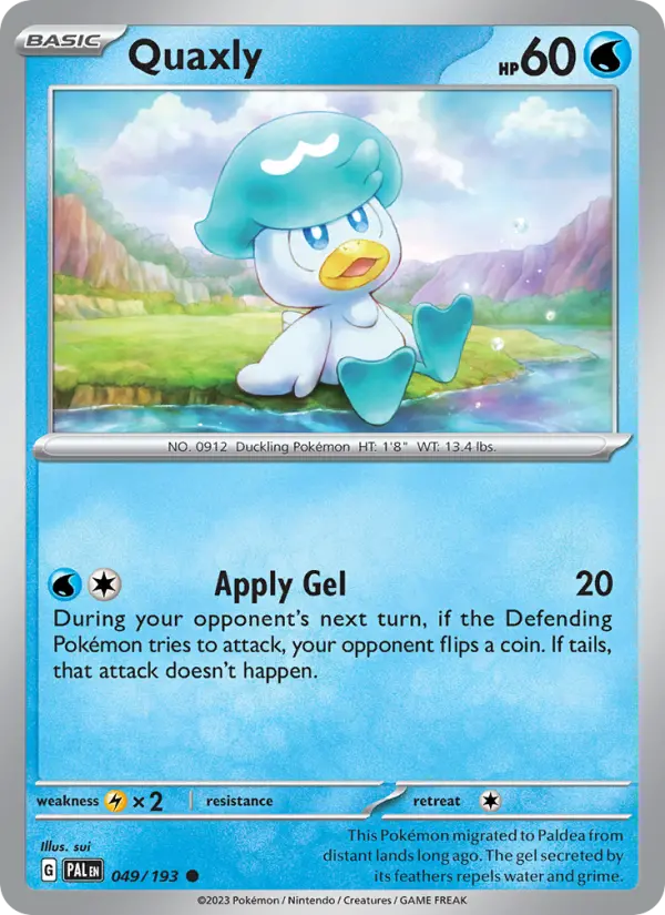 Quaxly 49 card from Paldea Evolved