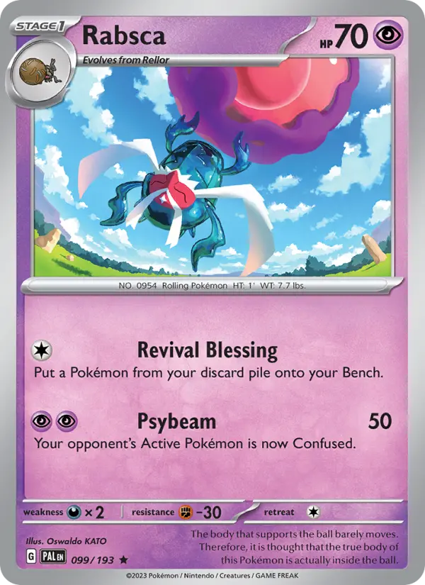 Rabsca 99 card from Paldea Evolved