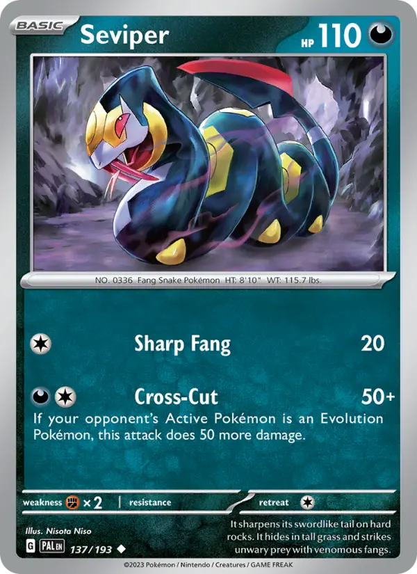 Seviper 137 card from Paldea Evolved