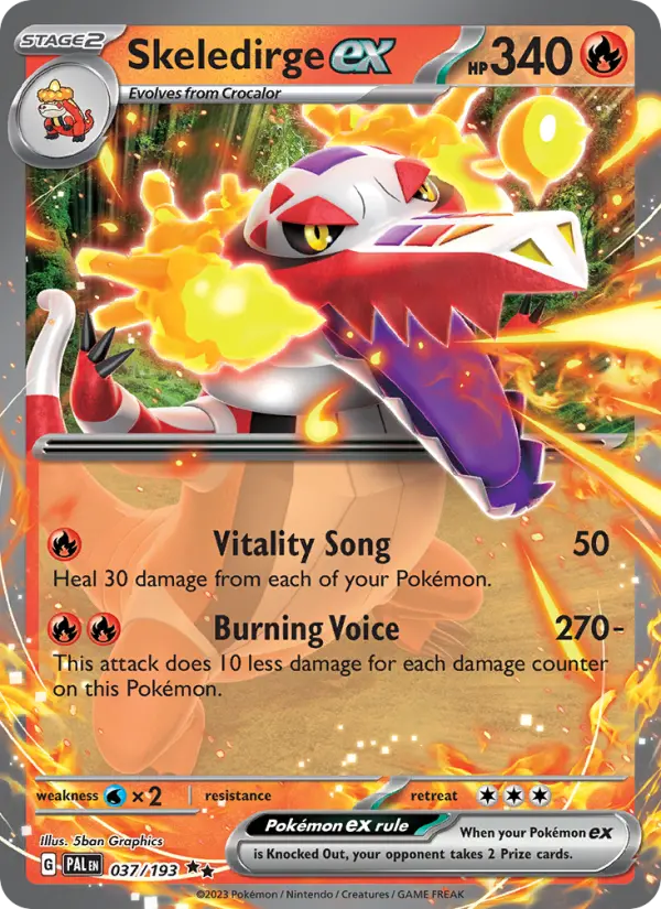 Skeledirge ex 37 — Paldea Evolved 37, Holofoil finish